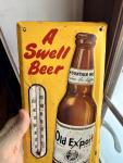 Vintage Export Beer Thermometer Sign - Metal Tin