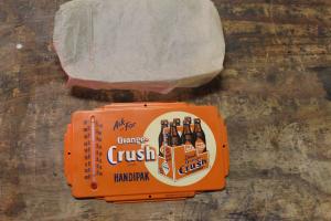 1950s Orange Crush Soda Embossed Metal Thermometer