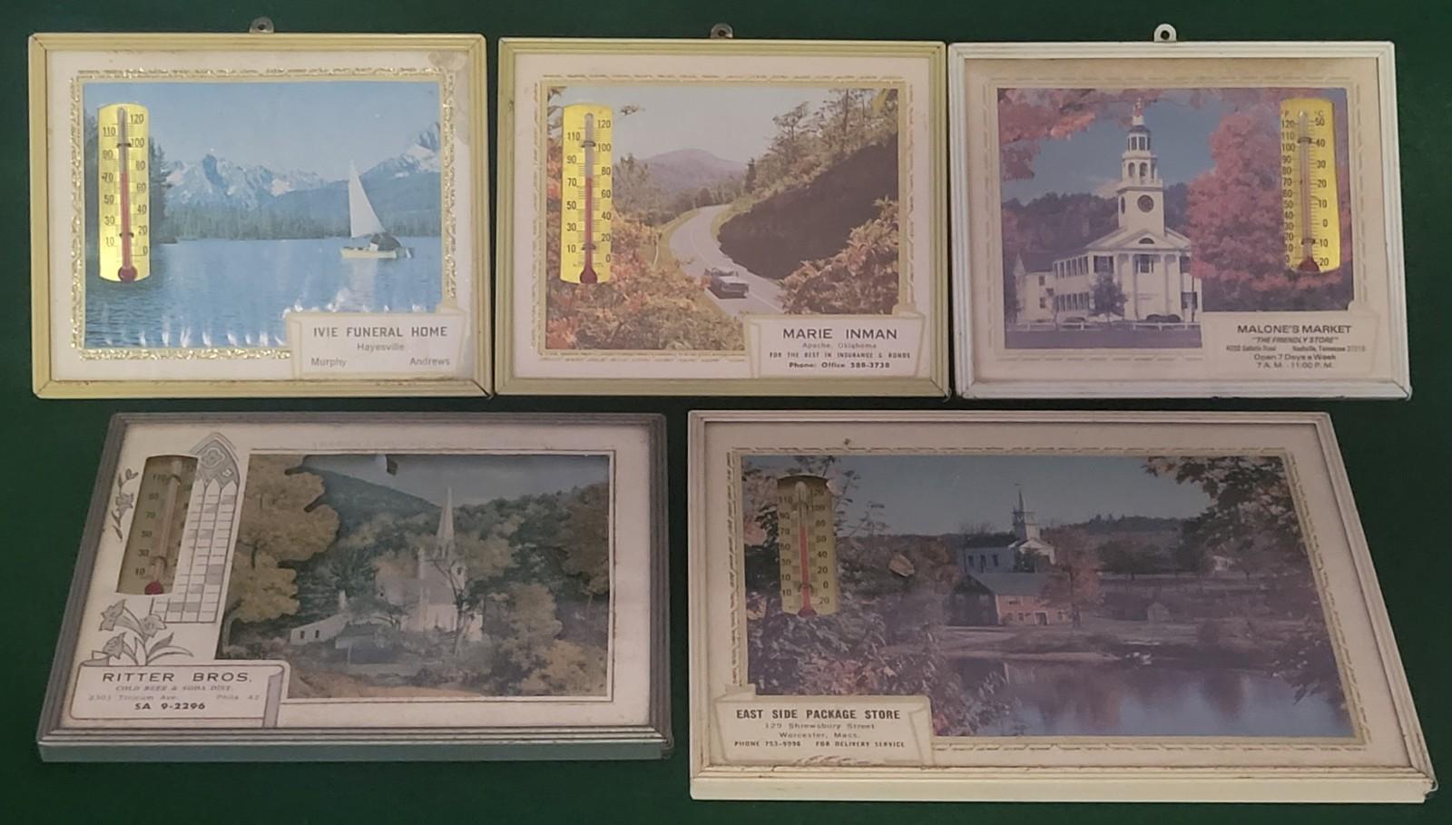 Set of 5 Vintage Advertising Thermometers from 1960s