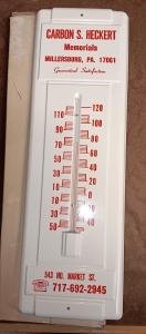 Vintage Carbon Heckert Advertising Metal Thermometer 14