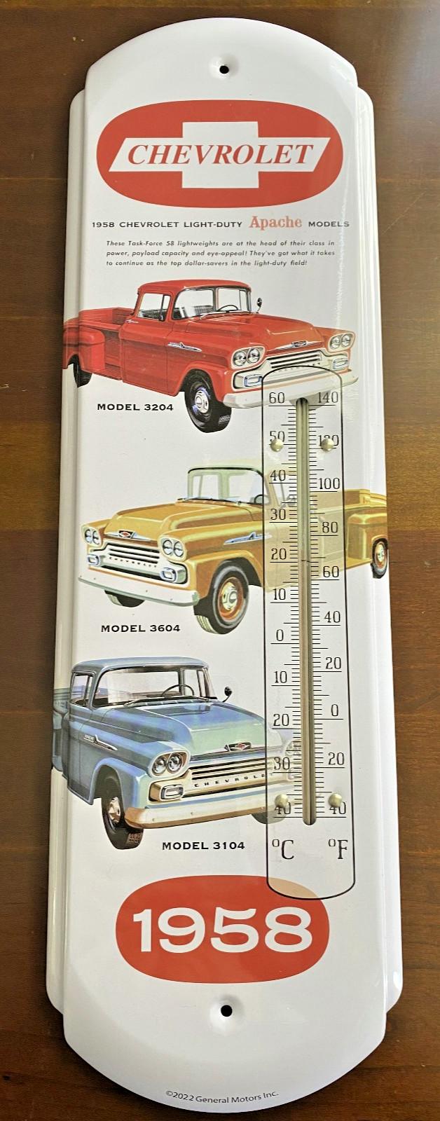 Chevrolet 1958 Truck Metal Thermometer - GM Licensed