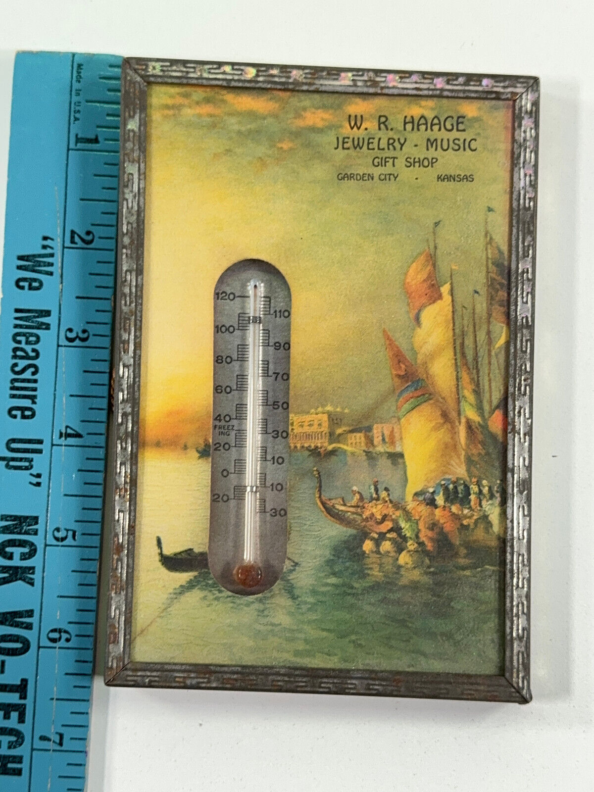 W.R. Haage Jewelry Music Advertising Thermometer - Garden City KS