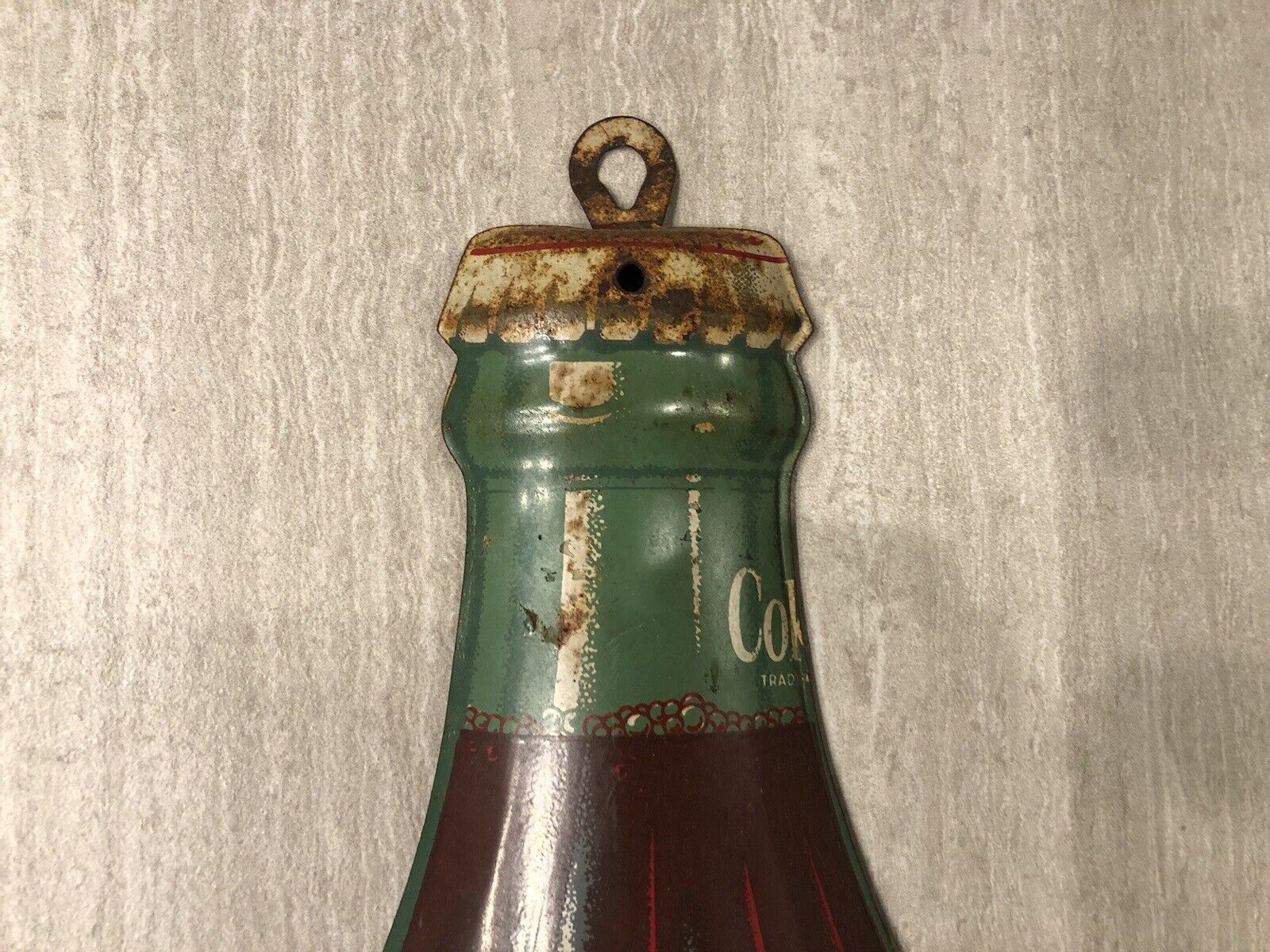 Vintage Coca Cola Tin Thermometer - Robertson Antique
