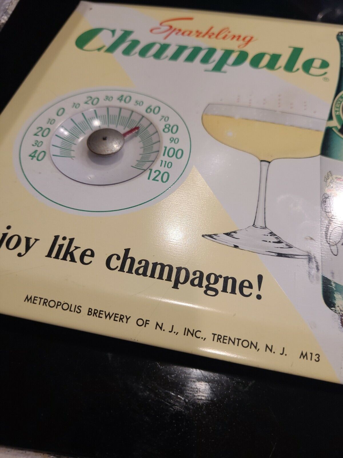 Vintage Chamale Malt Liquor Tin Thermometer - 8x8