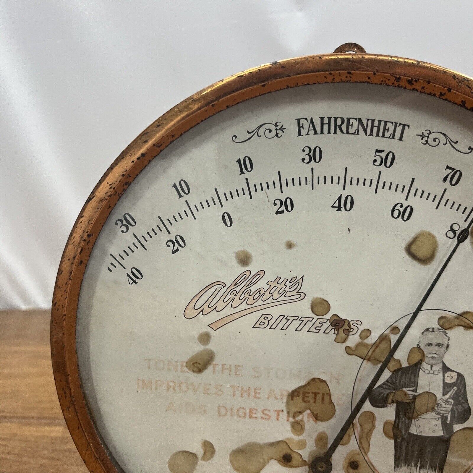 Vintage ABBOTTS BITTERS Thermometer - Brings Digestive Aid