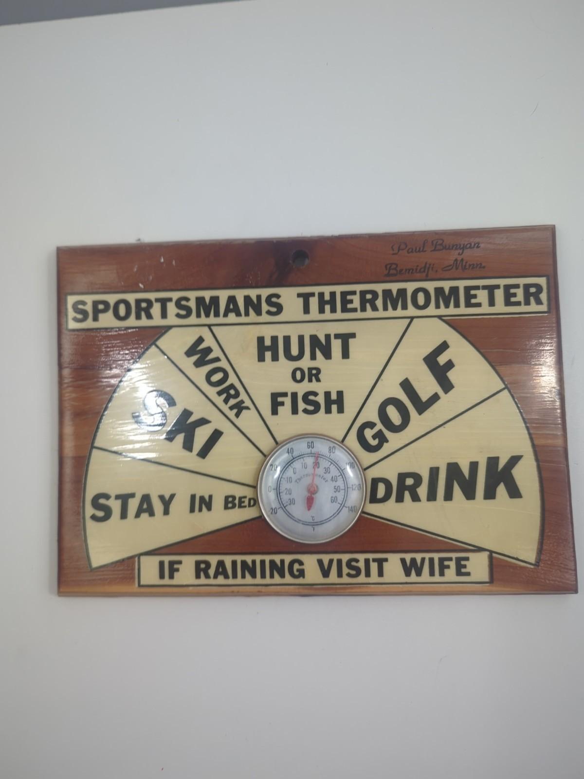 Funny Vintage Paul Bunyan Sportsman's Thermometer