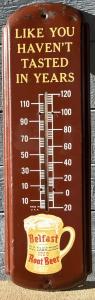 Vintage 1950 Root Beer Advertising Thermometer 27”