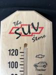 Antique Chevy SUV Store Wooden Thermometer