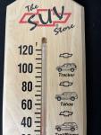 Antique Chevy SUV Store Wooden Thermometer