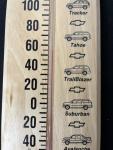 Antique Chevy SUV Store Wooden Thermometer