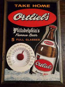 Ortlieb's 1965 Beer Thermometer Sign from Philadelphia