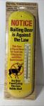 Vintage Metal Thermometer "Deer Eating Corn" 17.5"x5