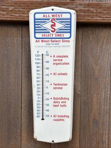 Vintage All West Cattle Ranch Thermometer