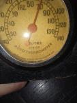 Vintage Germanow-Simon Chrome Wood Car Thermometer