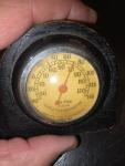 Vintage Germanow-Simon Chrome Wood Car Thermometer