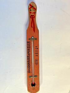 D'S Water Temp Vintage Wood Thermometer 1931