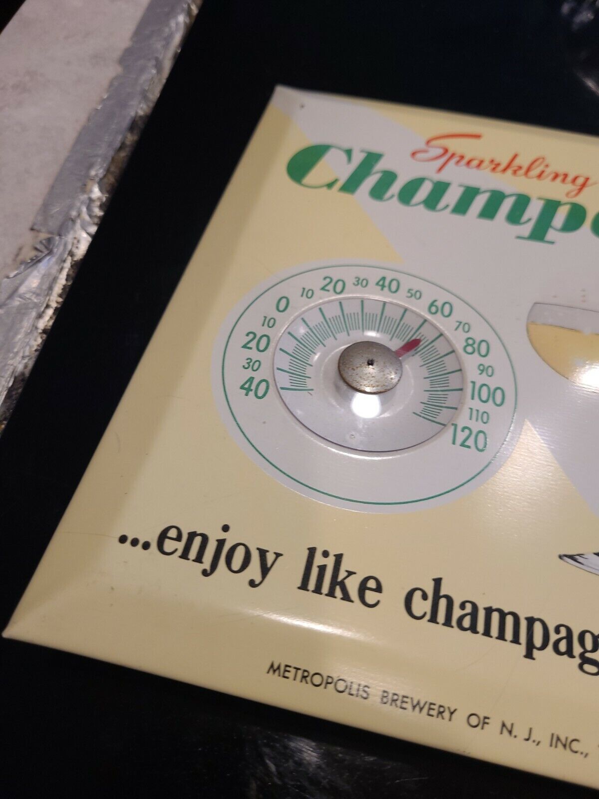 Vintage Chamale Malt Liquor Tin Thermometer - 8x8
