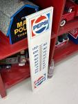 Vintage Pepsi Cola Metal Thermometer 28"x7