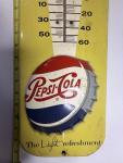 1957 Pepsi Cola Metal Bottle Cap Thermometer