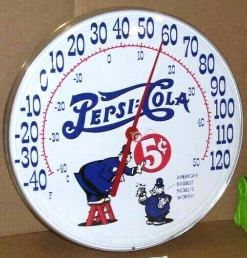 Pepsi-Cola Policemen 12" Round Thermometer