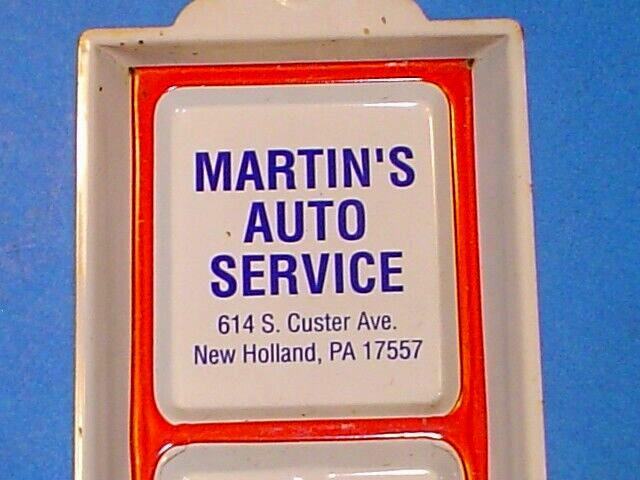 Vintage Martins Auto Service Metal Thermometer