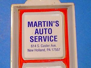 Vintage Martins Auto Service Metal Thermometer