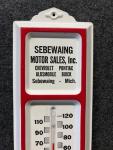 1960s Sebewaing MI Chevy Pontiac Buick Thermometer Sign