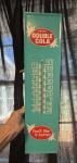 Vintage Double Cola Metal Thermometer - 7" x 28