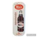 Ma's Beverages Vintage Soda Thermometer Sign