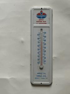 1950 Amoco Metal Advertising Thermometer - Hudson, NY