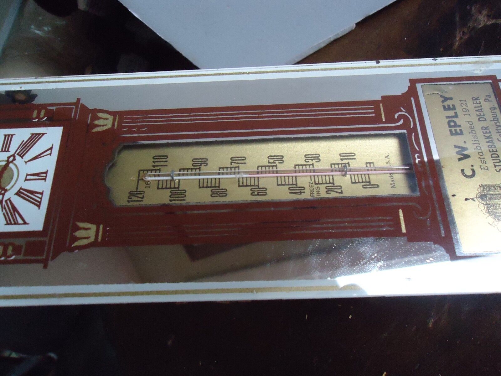 Gettysburg Studebaker Advertising Thermometer