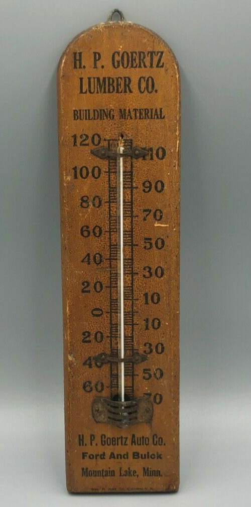 Antique FORD & BUICK Auto Thermometer - Mountain Lake