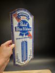 Pabst Blue Ribbon Vintage Metal Advertising Thermometer