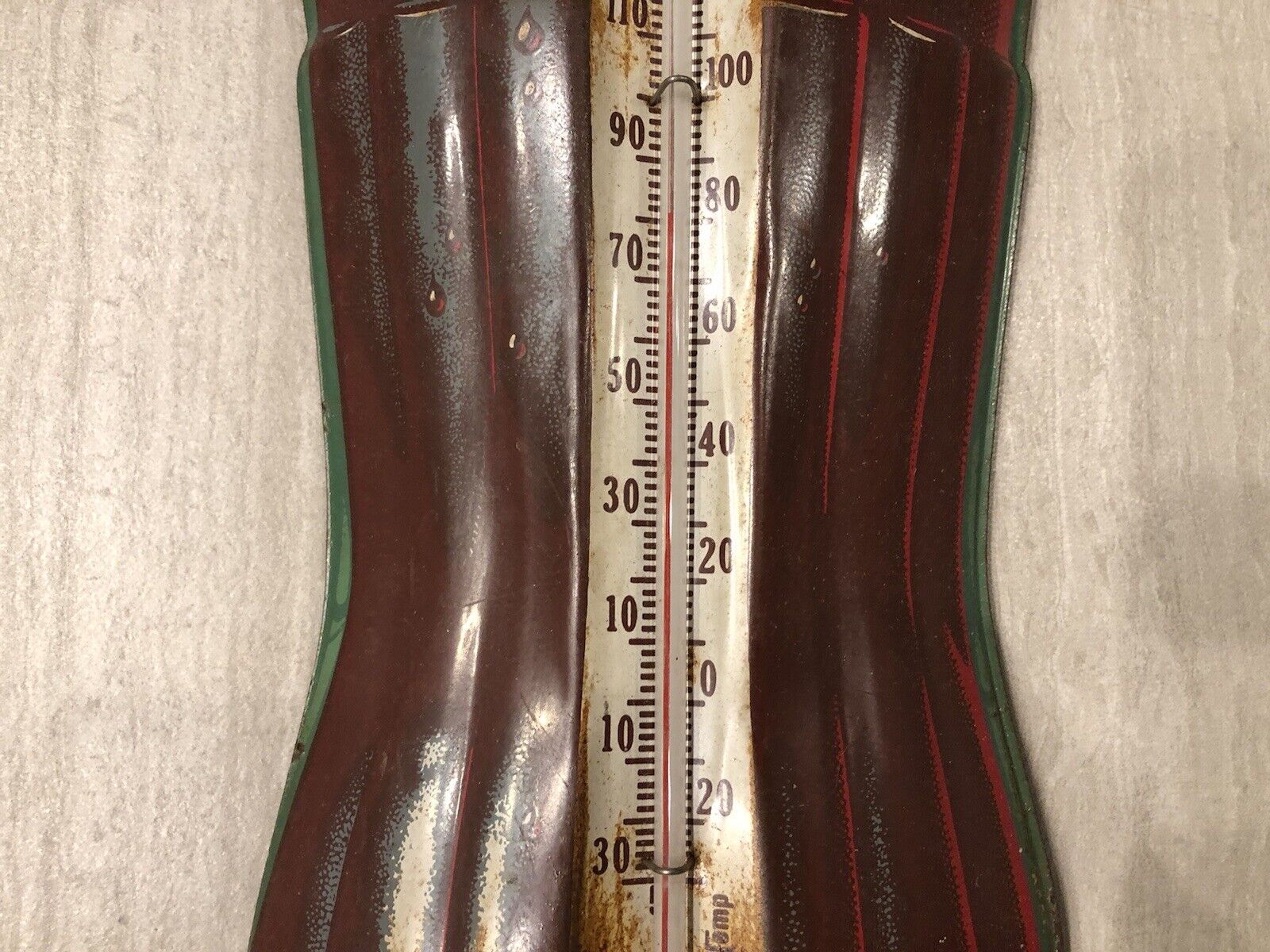 Vintage Coca Cola Tin Thermometer - Robertson Antique