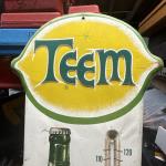 Vintage Teem Soda Tin Wall Thermometer