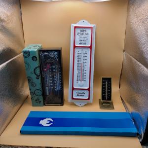 Set of 3 Vintage Advertising Thermometers, Taylor Brand