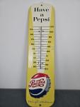 1957 Pepsi Cola Embossed Thermometer, 27 Inch