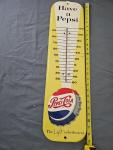 1957 Pepsi Cola Embossed Thermometer, 27 Inch
