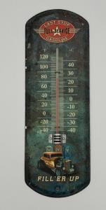 Vintage Metal Auto Thermometer in Bright Colors