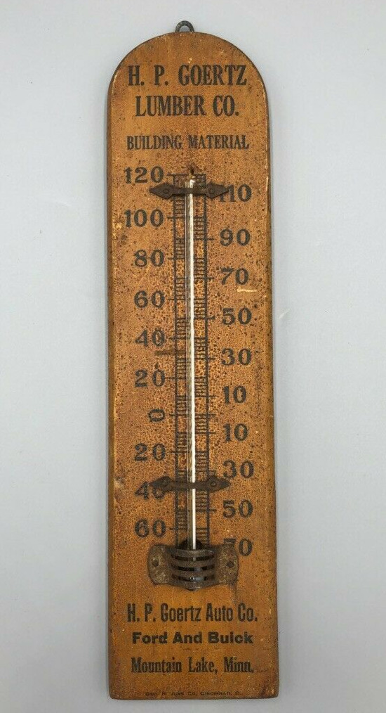 Antique FORD & BUICK Auto Thermometer - Mountain Lake