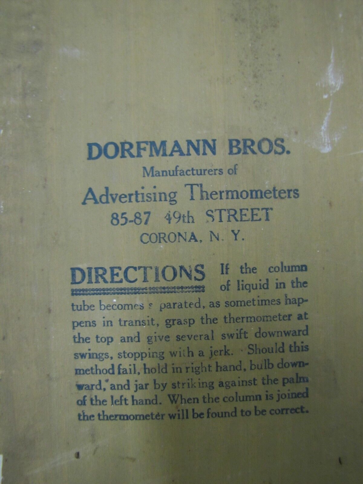 VALENTINE Co COACH AUTO VARNISH Thermometer – DORFMANN NY