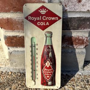 Vintage Royal Crown Cola Soda Thermometer Sign