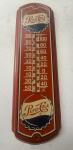 Vintage PEPSI COLA Red Tin Thermometer Sign