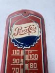 Vintage PEPSI COLA Red Tin Thermometer Sign