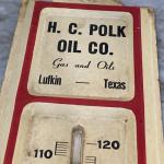 Polk Oil Co Antique Thermometer Metal Sign