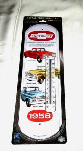 Chevrolet Chevy Metal Thermometer - 17x5 Inches