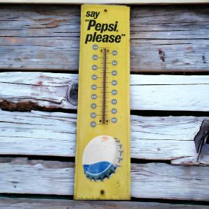 Pepsi Please Vintage Wall Thermometer with Cap