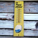 Pepsi Please Vintage Wall Thermometer with Cap