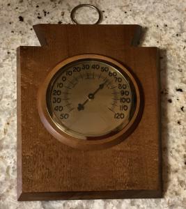 Keystone Wood Plaque Vintage Wall Thermometer