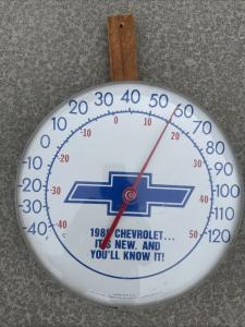 Chevy 12" Round Vintage Advertising Thermometer